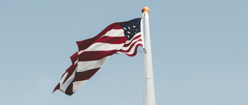 American Flag waving in the wind